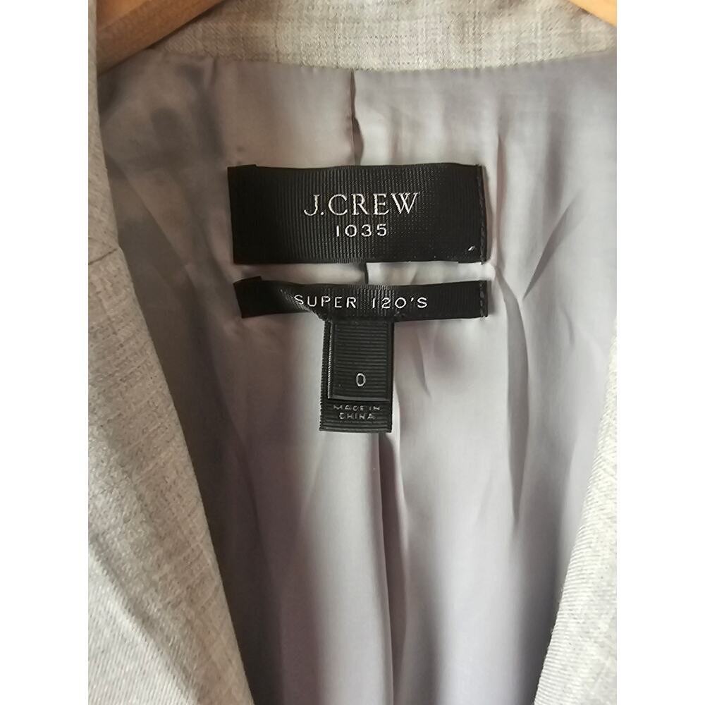 J. Crew 1035 one button jacket in Super 120s wool gray sz 0 blazer - Picture 4 of 5